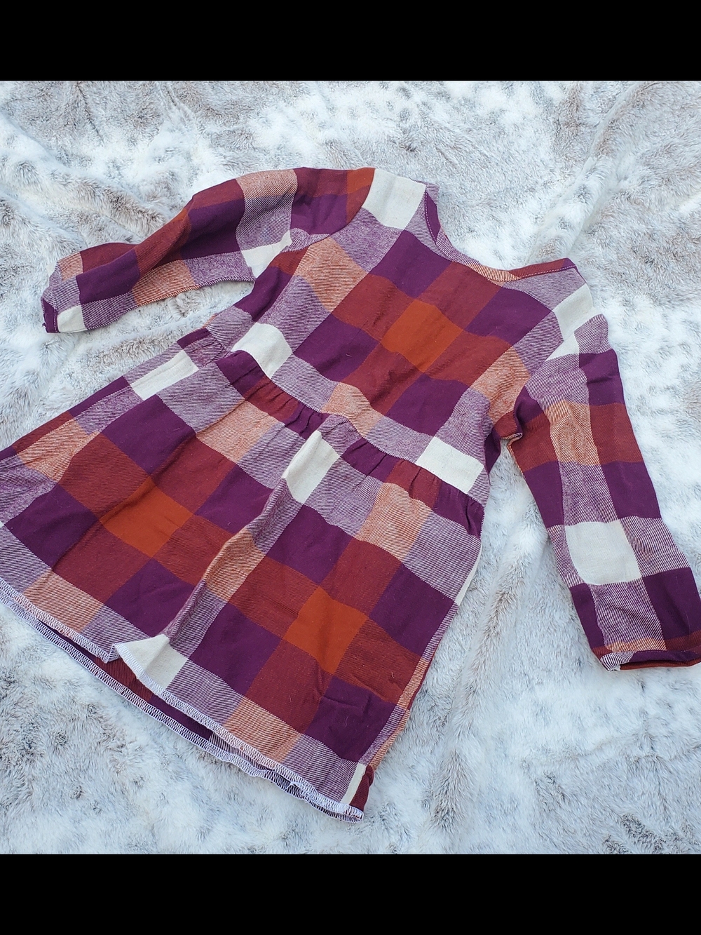 NWOT Wrangler Purple & Burgandy Plaid Dress 2T